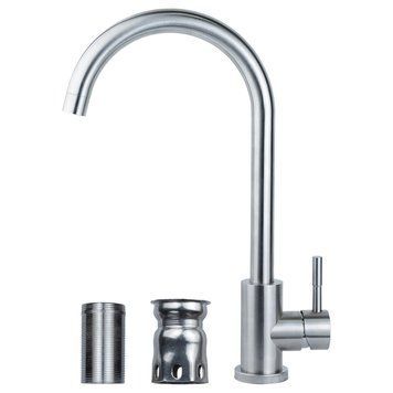 Смеситель KT &Oslash;35 для кухни гусак ухо на гайке SS AQUATICA KT-4B170P (9722101) 9722101 фото