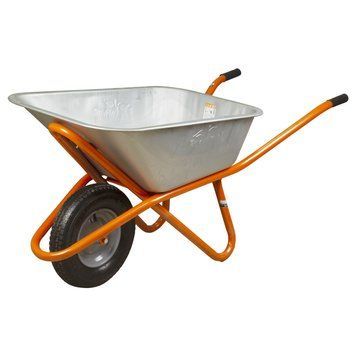 Тачка строительная одноколесная 90л 200кг колесо 15" (из 4-х ЧАСТЕЙ) FLORA (5056464) 5056464 фото