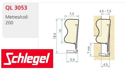 Ущільнювач Schlegel Q-Lоn 3053 до дерев'яних вікон і дверей коричневий QL-3053(к) фото