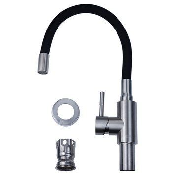 Смеситель KT &Oslash;35 для кухни гусак силиконовый на гайке SS AQUATICA KT-4B570P (9722131) 9722131 фото