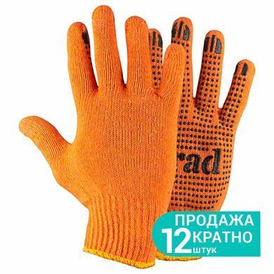 Перчатки трикотажные с ПВХ точкой р10 Лайт (оранжевые) КРАТНО 12 парам GRAD (9442775) 9442775 фото