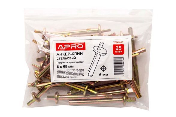 Анкер-клин потолочный Apro 6 х 65мм (25шт) (TDN6065) 000080005 фото