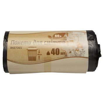 Пакеты для мусора 60л/40шт черные GRAD (8427365) 8427365 фото