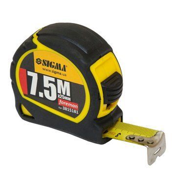 Рулетка Foreman 7.5м&times;25мм без ремінця SIGMA (3815181) 3815181 фото