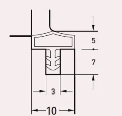 Уплотнитель Deventer M7292-10мм для межкомнатных дверей белый M7292-10-білий-КС фото