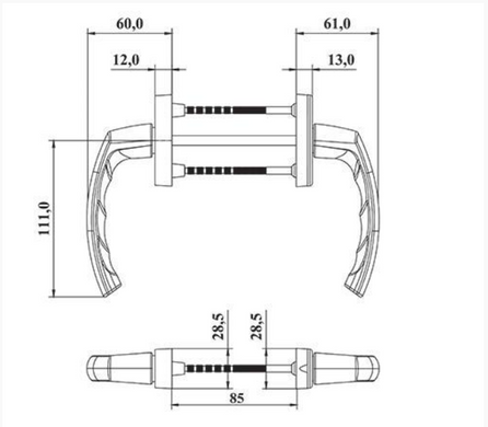 Балконный гарнитур симметричный Astex ANTEY BHS 4/3 цвет коричневый RAL 8019 BHS 4 RAL 8019(BHS.04.04)ДП фото