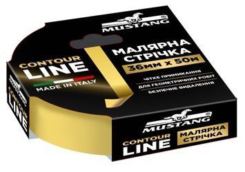Малярная лента рисовая mustang contour line желтая 6мм*50м ITWP650G фото