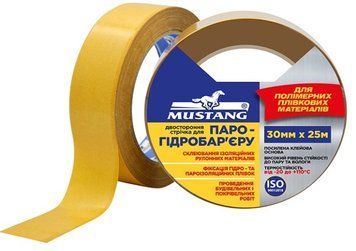Двухсторонняя лента для паро-гидробарьера mustang 30мм*15м BDCT3015 фото