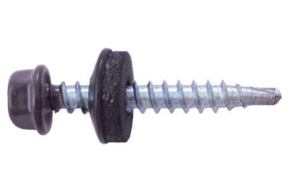 Саморіз покрівельний Apro - 4,8 x 35 мм RAL 8019 (50 шт.) (SDS48358019) 000069743 фото