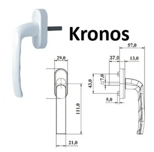 Ручка оконная ASTEX Kronos WH 001/37 цвет белый Ral 9016 WH 001/37 RAL9016Д фото