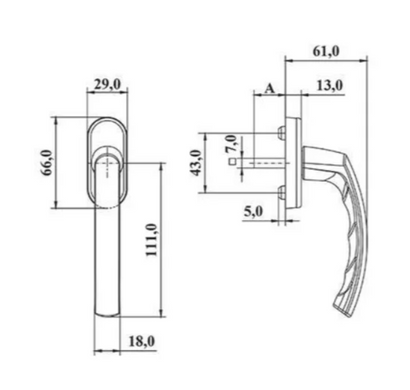 Ручка віконна ASTEX Antey WH 003/37 біла WH 003/37 RAL9016 фото