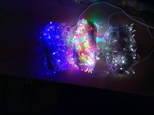 Новогодняя светодиодная гирлянда 100LED 8м синий LED 1110-02 фото