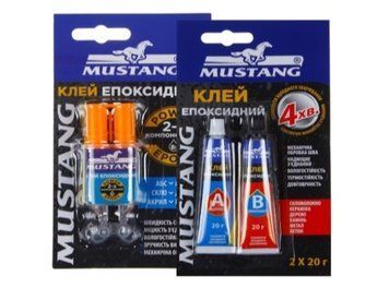 Клей эпоксидный mustang индивидуальный блистер 2шт*20г(тюб) MG10 фото