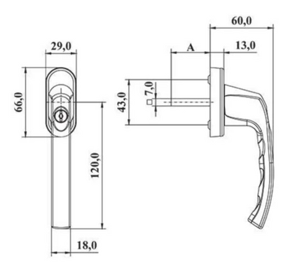 Ручка оконная с ключом (замком) ASTEX Antey WH 038/35 цвет белая WH 038/35 RAL9016 фото