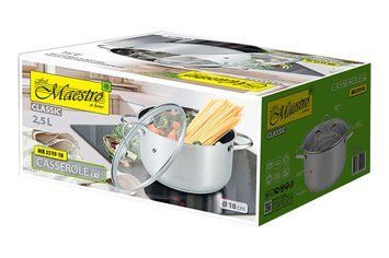 Кастрюля нержавеющая Maestro 180 мм x 2.5 л (MR-3519-18) 000078269 фото