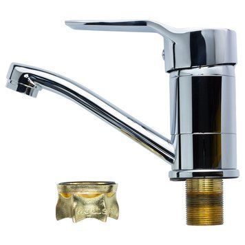 Смеситель MJ &Oslash;40 для кухни гусак прямой 150мм на гайке AQUATICA MJ-1B135C (9744100) 9744100 фото