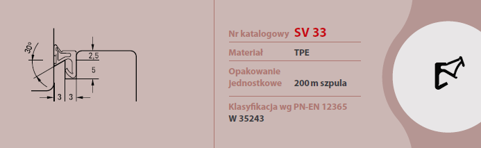 Уплотнитель Deventer SV33 для окон белый SV33--білий-КС фото