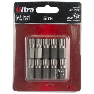 Биты Spline M10&times;30мм 10мм 10шт S2 (блистер) ULTRA (4015902) 4015902 фото