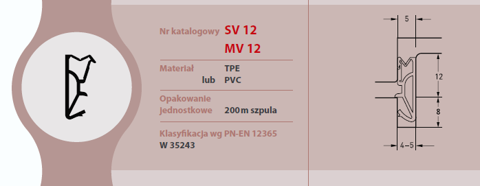 Уплотнитель Deventer SV12 для окон и дверей белый SV12--білий-КС фото