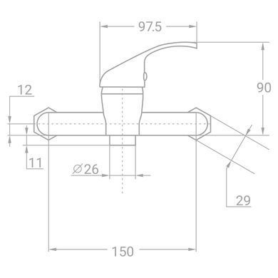 Смеситель TN &Oslash;35 для душа TAU TN-1D142C (9846300) 9846300 фото