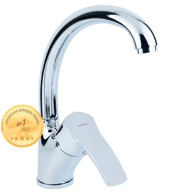 Змішувач ML &Oslash;40 для кухні гусак вухо лат. шток на гайці AQUATICA ML-4B441C (9746100) 9746100 фото