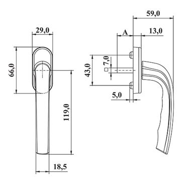 Ручка оконная ASTEX Titan белая WHL005 9016 фото