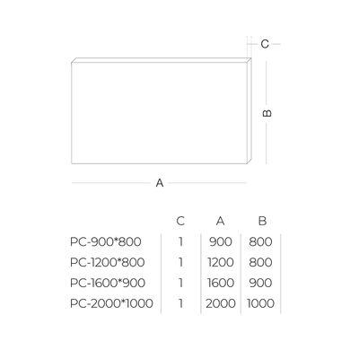 Захисне покриття для поверхонь «м'яке скло» 1600х900х1 мм PC-1600*900 фото