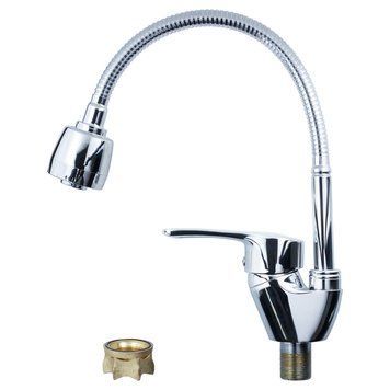 Смеситель ML &Oslash;40 для кухни гусак гофрированный на гайке AQUATICA ML-4B644C (9746120) 9746120 фото