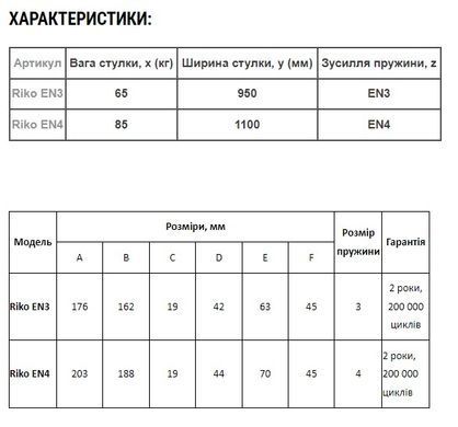 Доводчик дверной с ножницами Riko EN3 65кг/950мм коричневый R.00.03.04-П фото