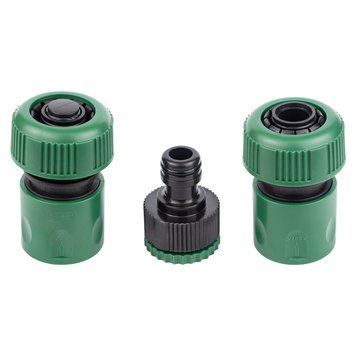 Набір конекторів 1/2" + адаптер в/р 1/2"&times;3/4" для шланга 3/4" (ABS) GRAD (5016165) 5016165 фото