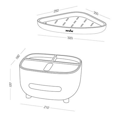 Комплект №8: полиця кутова клейка та органайзер універсальний MVM-MH-08 фото