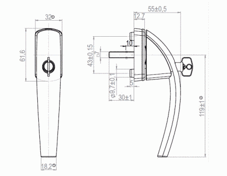 Ручка оконная ROTO SWING 7/37 с ключом белая R07.2 632296-КС фото