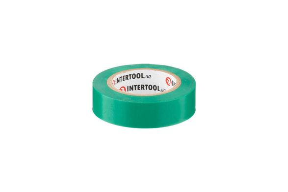 Лента изоляционная Intertool - 10 м x 17 x 0,15 мм зеленая 10 шт. 000072940 фото