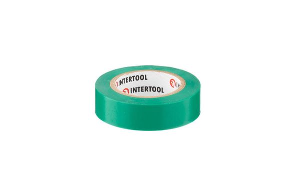 Лента изоляционная Intertool - 10 м x 17 x 0,15 мм зеленая 10 шт. 000072940 фото