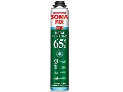 Пена монтажная SOMA FIX профессиональная MEGA 65 plus (850 мл 65л премиум), зима 61874029.00 фото