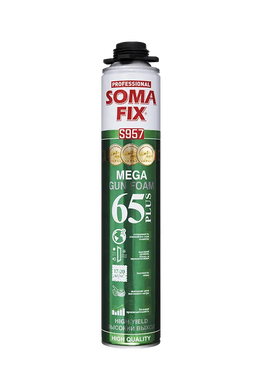 Пена монтажная SOMA FIX профессиональная MEGA 65 Plus (850мл выход 65л премиум класс) 61874027.00 фото