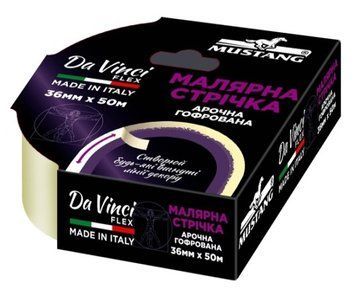 Малярная лента арочная гофрированная mustang da vinci flex желтая 25мм*50м ITYP2550F фото
