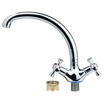 Смеситель PL 1/2" для кухни гусак ухо на гайке AQUATICA PL-4B155C (9777110) 9777110 фото