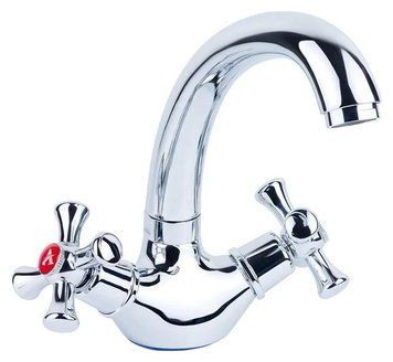 Смеситель PL 1/2" для кухни гусак короткий ухо на гайке AQUATICA PL-4B355C (9777100) 9777100 фото