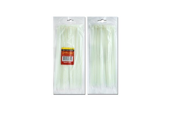 Хомут пластиковий Intertool - 2,5 х 100 мм білий (100 шт.) (TC-2510) 000011015 фото
