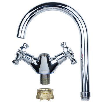 Смеситель PL 1/2" для кухни гусак высокий ухо на гайке AQUATICA PL-4B455C (9777130) 9777130 фото