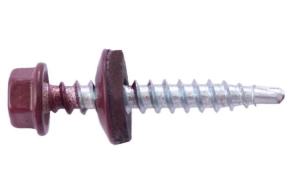 Саморіз покрівельний Apro - 4,8 x 35 мм RAL 3005 (50 шт.) (SDS48353005) 000069737 фото