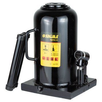 Домкрат гидравлический бутылочный 32т H 260-430мм SIGMA (6101301) 6101301 фото