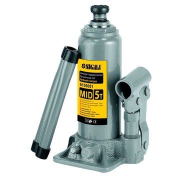 Домкрат гидравлический бутылочный mid 5т H 185-355мм SIGMA (6105051) 6105051 фото