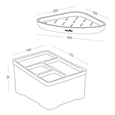 Комплект №10: полиця кутова клейка та органайзер універсальний MVM-MH-10 фото