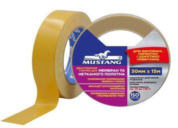 Двухсторонняя лента для мембран и нетканого полотна mustang 30мм*15м BDSP3015 фото