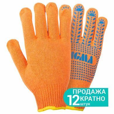 Перчатки трикотажные с точечным ПВХ покрытием р10 Универсал (оранжевые) КРАТНО 12 парам SIGMA (9442671) 9442671 фото