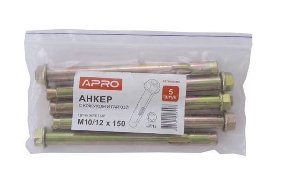 Анкер однораспорный с гайкой Apro 12 х 150 мм x М10 (5 шт.) SRTR1012150 (SRTR1012150) 000070361 фото